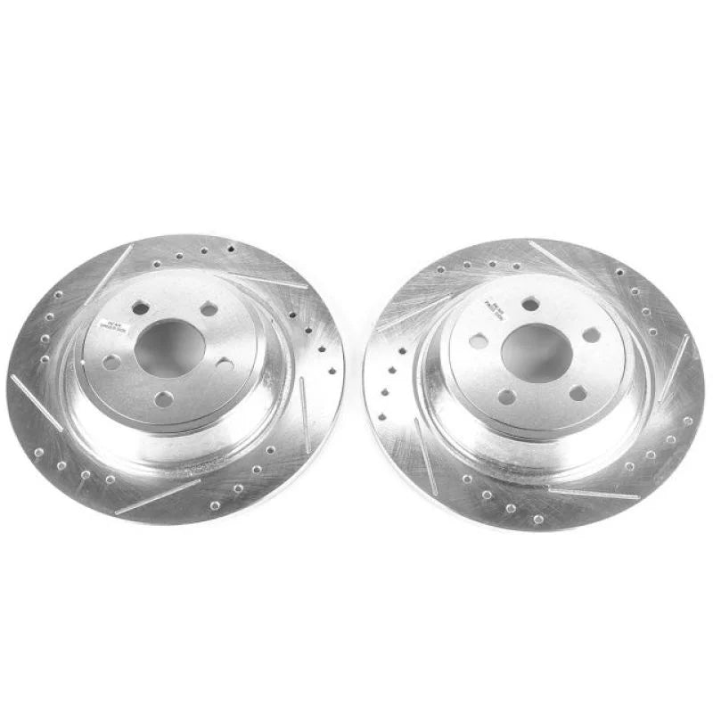 PowerStop Rear Drilled & Slotted Rotors Pair fits 2015-2024 Ford Edge / 2017-2019 Ford Fusion SPORT / 2019 2020 Ford Polic...