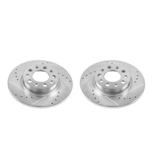 Load image into Gallery viewer, PowerStop Rear Drilled &amp; Slotted Rotors Pair fits 2016-2023 Fiat 500X / 2019-2023 Jeep Compass / 2017-2025 Jeep Compass La...