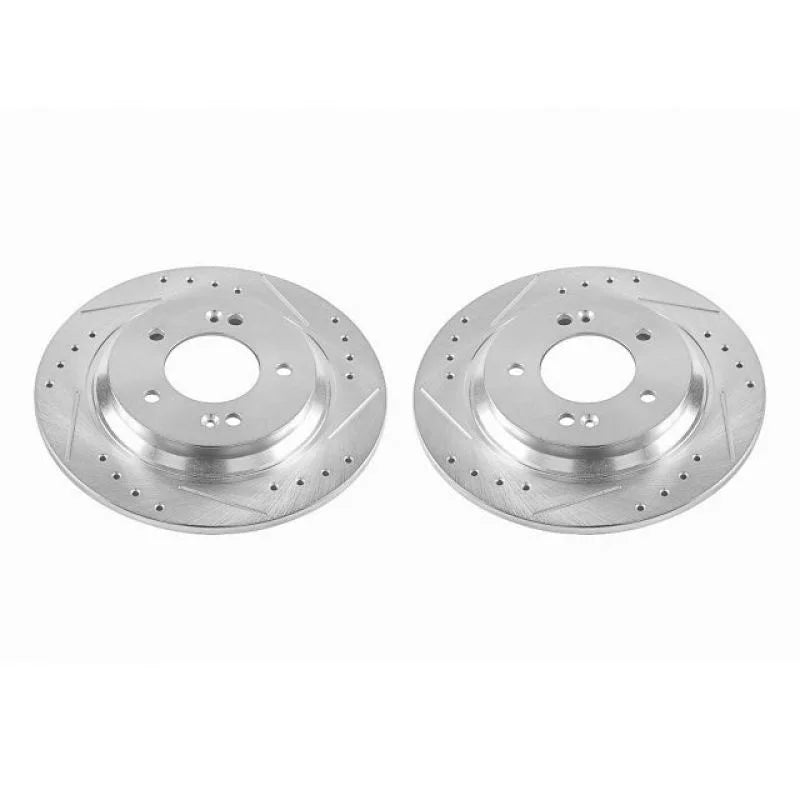 PowerStop Rear Drilled & Slotted Rotors Pair fits 2017 Hyundai Azera / 2018-2020 Hyundai Elantra GT / 2017-2021 Hyundai Io...