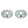 Load image into Gallery viewer, PowerStop Rear Drilled &amp; Slotted Rotors Pair fits 2020-2023 Hyundai Palisade / Hyundai Santa / 2019 2020 Hyundai Santa Fe ...