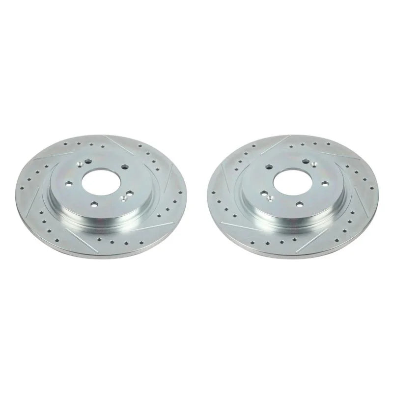PowerStop Rear Drilled & Slotted Rotors Pair fits 2020-2023 Hyundai Palisade / Hyundai Santa / 2019 2020 Hyundai Santa Fe ...