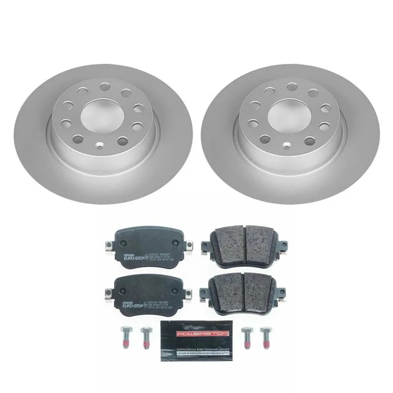 PowerStop Rear Euro-Stop Brake Kit fits 2015-2018 Volkswagen GTI / 2015-2021 Volkswagen Golf / 2017-2019 Volkswagen Golf A...