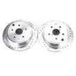 Load image into Gallery viewer, PowerStop Rear Evolution Drilled &amp; Slotted Rotors - Pair fits 2015-2021 Subaru WRX / 2021 Subaru WRX STI - Main Product View