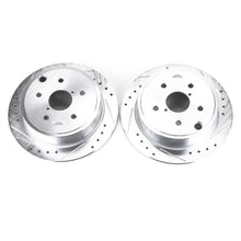 Load image into Gallery viewer, PowerStop Rear Evolution Drilled &amp; Slotted Rotors - Pair fits 2015-2021 Subaru WRX / 2021 Subaru WRX STI - Main Product View