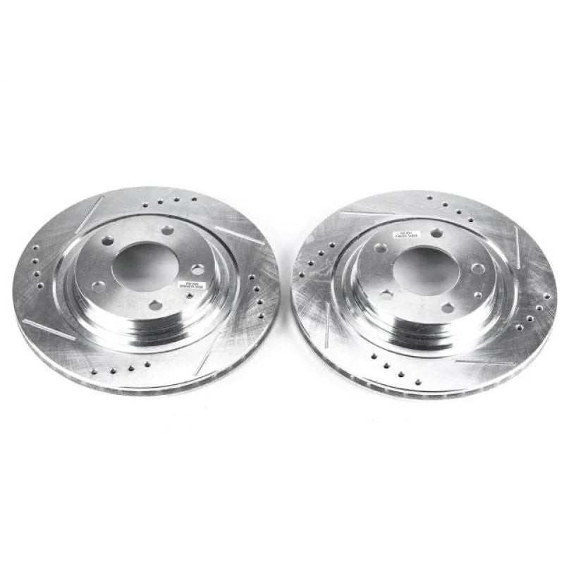 PowerStop Rear Evolution Drilled & Slotted Rotors - Pair fits 1993-1995 Mazda Rx-7 - Main Product View