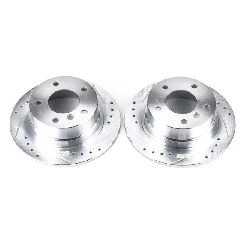PowerStop Rear Evolution Drilled & Slotted Rotors - Pair fits 1995-1999 BMW 318TI - Main Product View