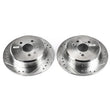 Load image into Gallery viewer, PowerStop Rear Evolution Drilled &amp; Slotted Rotors - Pair fits 1995-1999 Toyota Celica GT - Main Product View