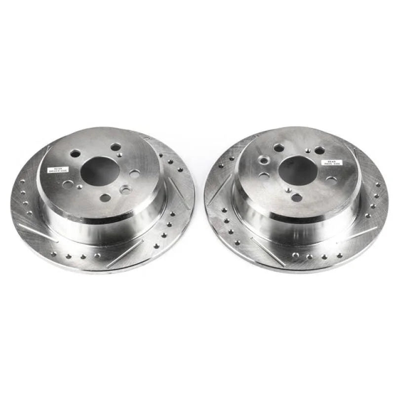 PowerStop Rear Evolution Drilled & Slotted Rotors - Pair fits 1995-1999 Toyota Celica GT - Main Product View