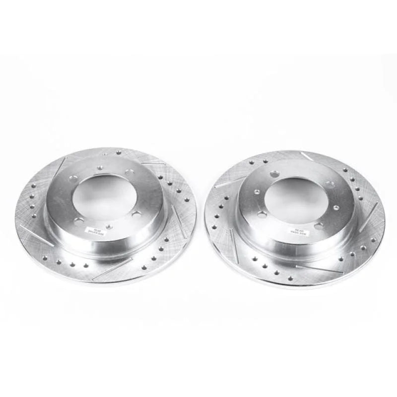 PowerStop Rear Evolution Drilled & Slotted Rotors - Pair fits 2000-2004 Volvo S40 / V40 - Main Product View