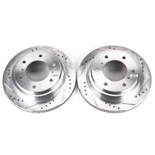Load image into Gallery viewer, PowerStop Rear Evolution Drilled &amp; Slotted Rotors - Pair fits 2000-2006 Mitsubishi Montero - Main Product View