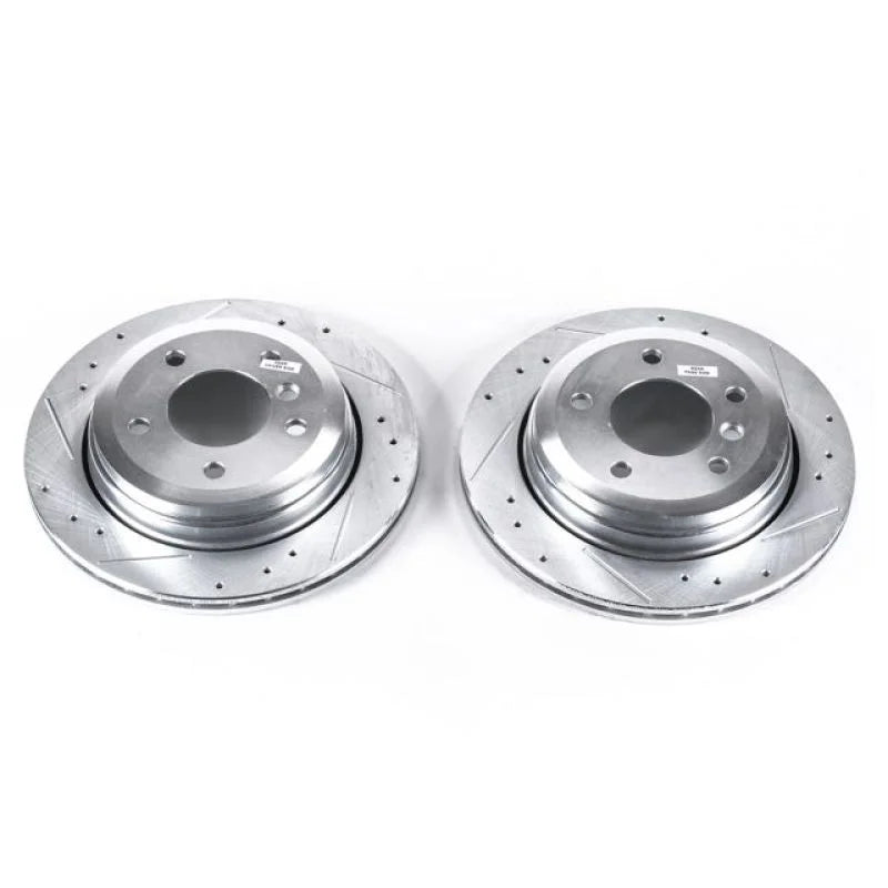 PowerStop Rear Evolution Drilled & Slotted Rotors - Pair fits 2001-2005 BMW 325XI - Main Product View