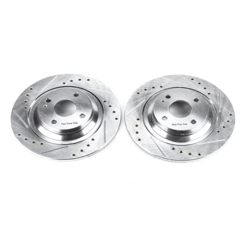 PowerStop Rear Evolution Drilled & Slotted Rotors - Pair fits 2001-2005 Mazda Miata - Main Product View