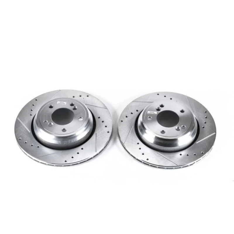 PowerStop Rear Evolution Drilled & Slotted Rotors - Pair fits 2001-2006 BMW M3 / 2000-2003 BMW M5 - Main Product View