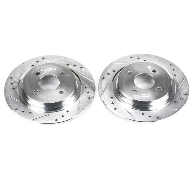 PowerStop Rear Evolution Drilled & Slotted Rotors - Pair fits 2002-2004 Ford Focus SVT - Main Product View