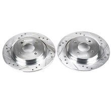 Load image into Gallery viewer, PowerStop Rear Evolution Drilled &amp; Slotted Rotors - Pair fits 2002-2004 Ford Focus SVT - Main Product View