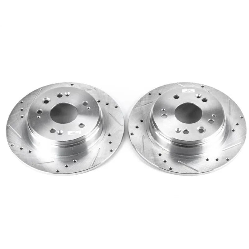 PowerStop Rear Evolution Drilled & Slotted Rotors - Pair fits 2002-2004 Honda CR-V EX - Main Product View