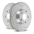 Load image into Gallery viewer, PowerStop Rear Evolution Drilled &amp; Slotted Rotors - Pair fits 2002-2006 Mini Cooper - Side View