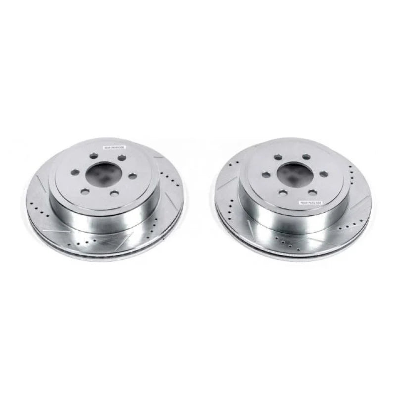 PowerStop Rear Evolution Drilled & Slotted Rotors - Pair fits 2003 Dodge DURANGO R/T - Main Product View