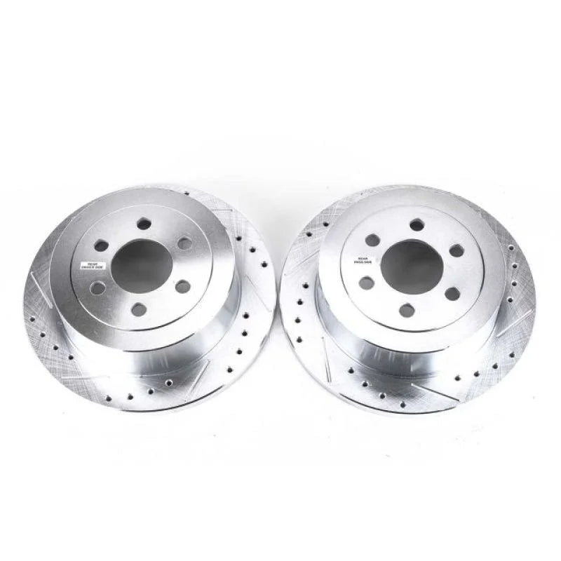 PowerStop Rear Evolution Drilled & Slotted Rotors - Pair fits 2003-2004 Dodge Dakota - Main Product View
