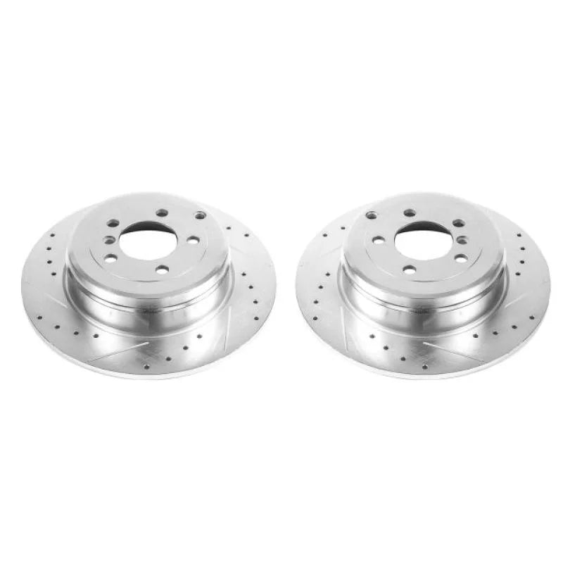 PowerStop Rear Evolution Drilled & Slotted Rotors - Pair fits 2003-2005 Land Rover Range Rover Hse - Main Product View