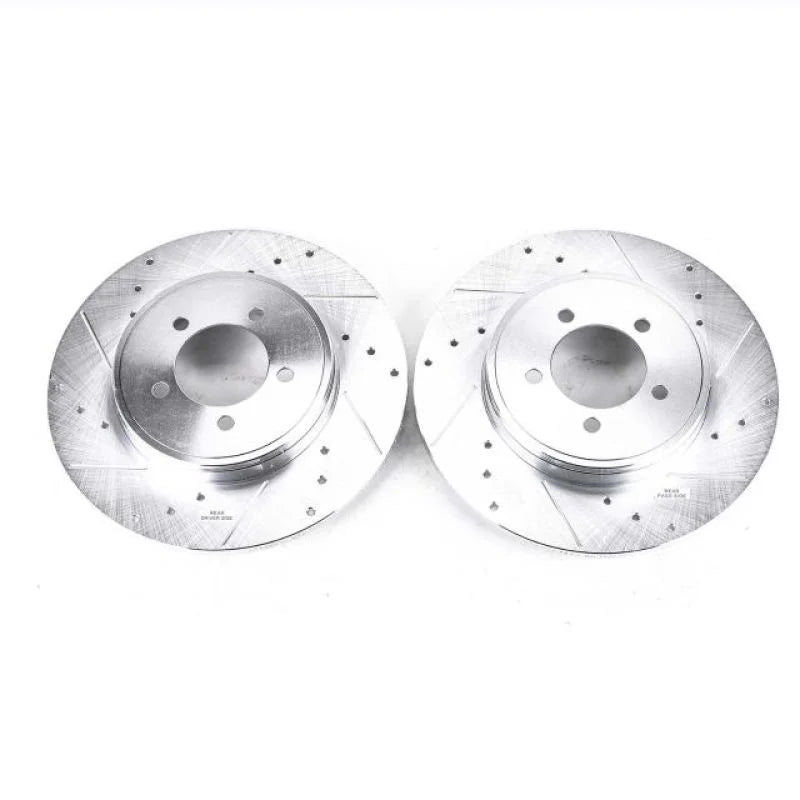 PowerStop Rear Evolution Drilled & Slotted Rotors - Pair fits 2003-2005 Lincoln Aviator - Main Product View