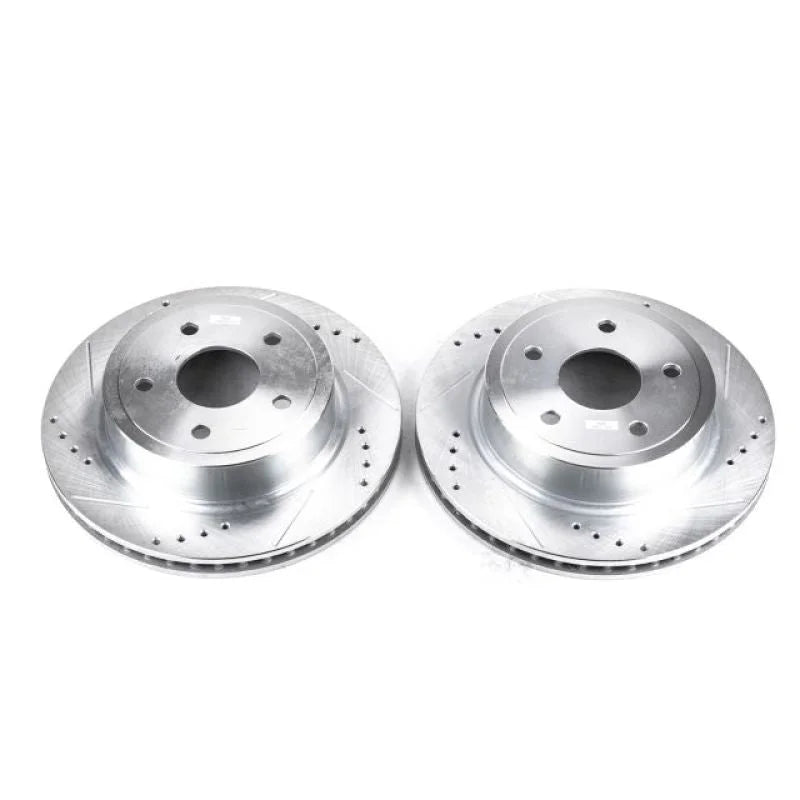 PowerStop Rear Evolution Drilled & Slotted Rotors - Pair fits 2004-2006 Dodge Ram 1500 SRT-10 / Ram 1500 - Main Product View