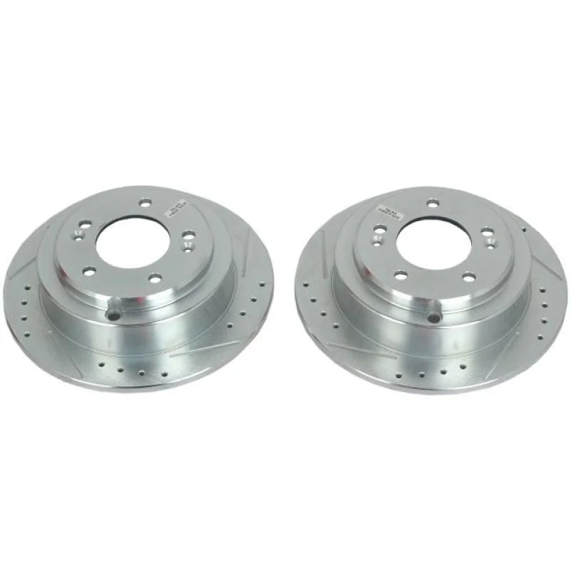 PowerStop Rear Evolution Drilled & Slotted Rotors - Pair fits 2004-2006 Kia Amanti - Main Product View
