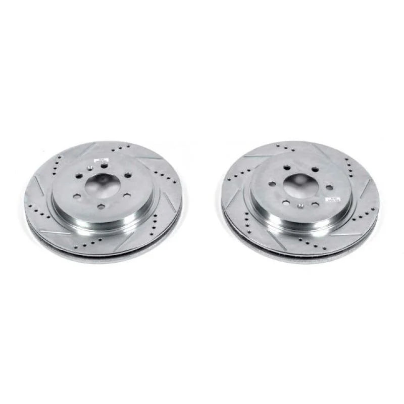 PowerStop Rear Evolution Drilled & Slotted Rotors - Pair fits 2004-2009 Cadillac SRX - Main Product View