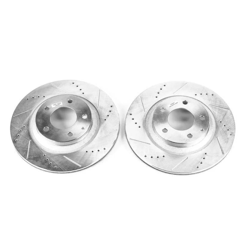 PowerStop Rear Evolution Drilled & Slotted Rotors - Pair fits 2004-2011 Mazda Rx-8 - Main Product View
