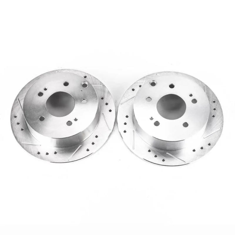 PowerStop Rear Evolution Drilled & Slotted Rotors - Pair fits 2004-2012 Mitsubishi Eclipse / Galant - Main Product View