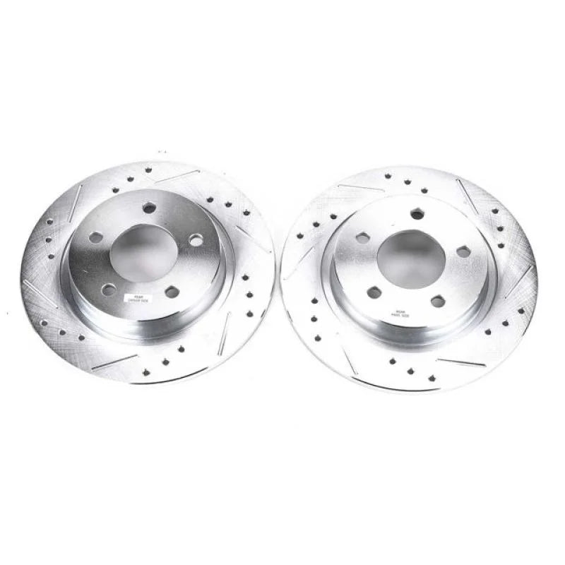 PowerStop Rear Evolution Drilled & Slotted Rotors - Pair fits 2004-2013 Mazda 3 - Main Product View