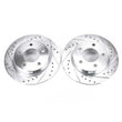 Load image into Gallery viewer, PowerStop Rear Evolution Drilled &amp; Slotted Rotors - Main Product View