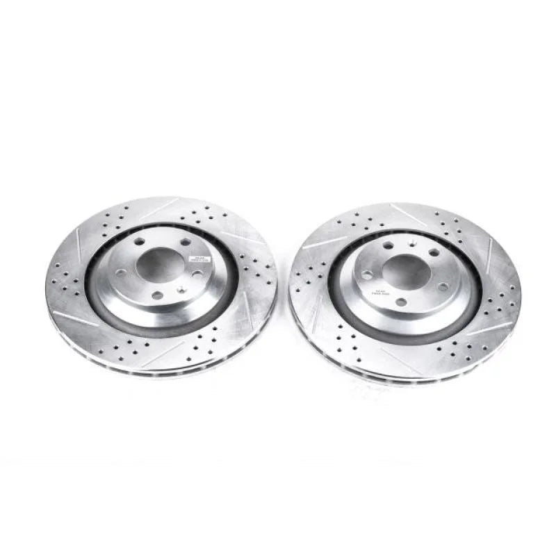 PowerStop Rear Evolution Drilled & Slotted Rotors - Pair fits 2005-2011 Audi A6 / A6 Quattro - Main Product View