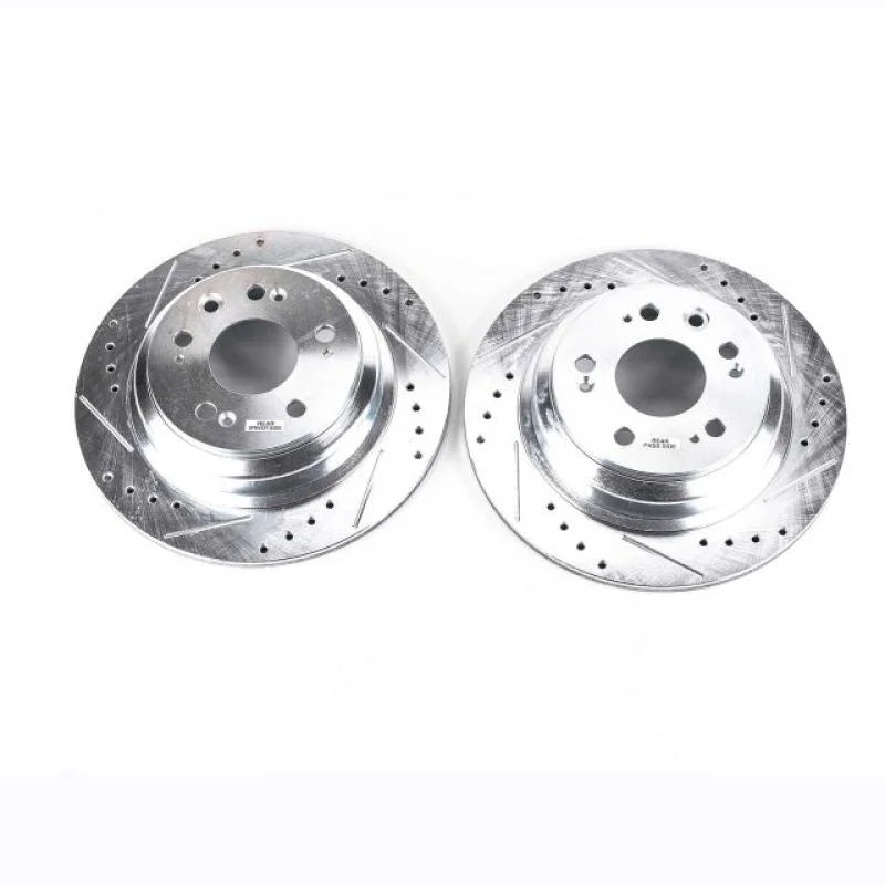 PowerStop Rear Evolution Drilled & Slotted Rotors - Pair fits 2005-2012 Acura RL - Main Product View