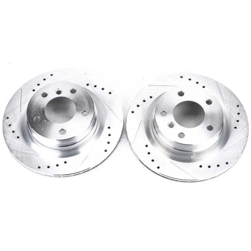 PowerStop Rear Evolution Drilled & Slotted Rotors - Pair fits 2006 BMW 325I / 2007-2013 BMW 328I - Main Product View