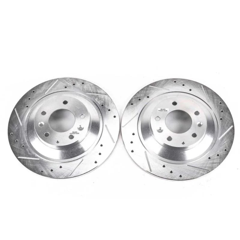 PowerStop Rear Evolution Drilled & Slotted Rotors - Pair fits 2006-2007 Mazda 6 Mazdaspeed - Main Product View