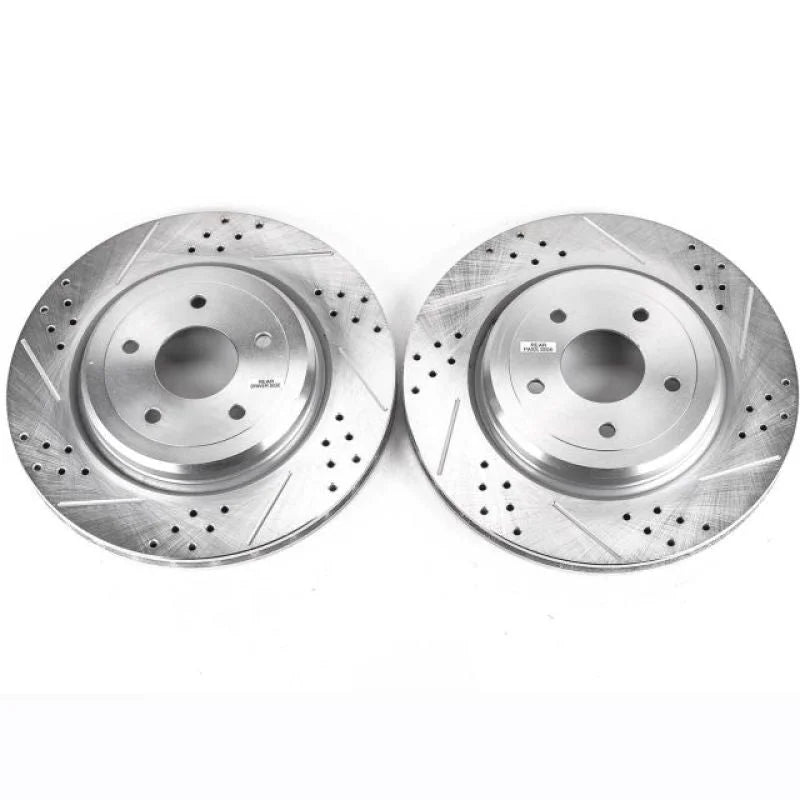 PowerStop Rear Evolution Drilled & Slotted Rotors - Pair fits 2006-2013 Chevrolet Corvette - Main Product View