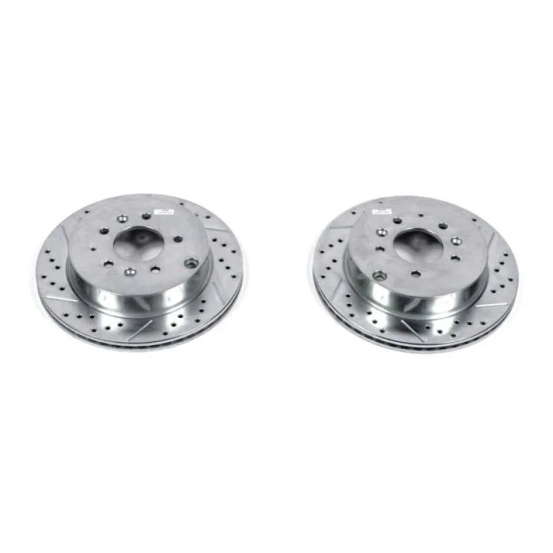 PowerStop Rear Evolution Drilled & Slotted Rotors - Main Product View