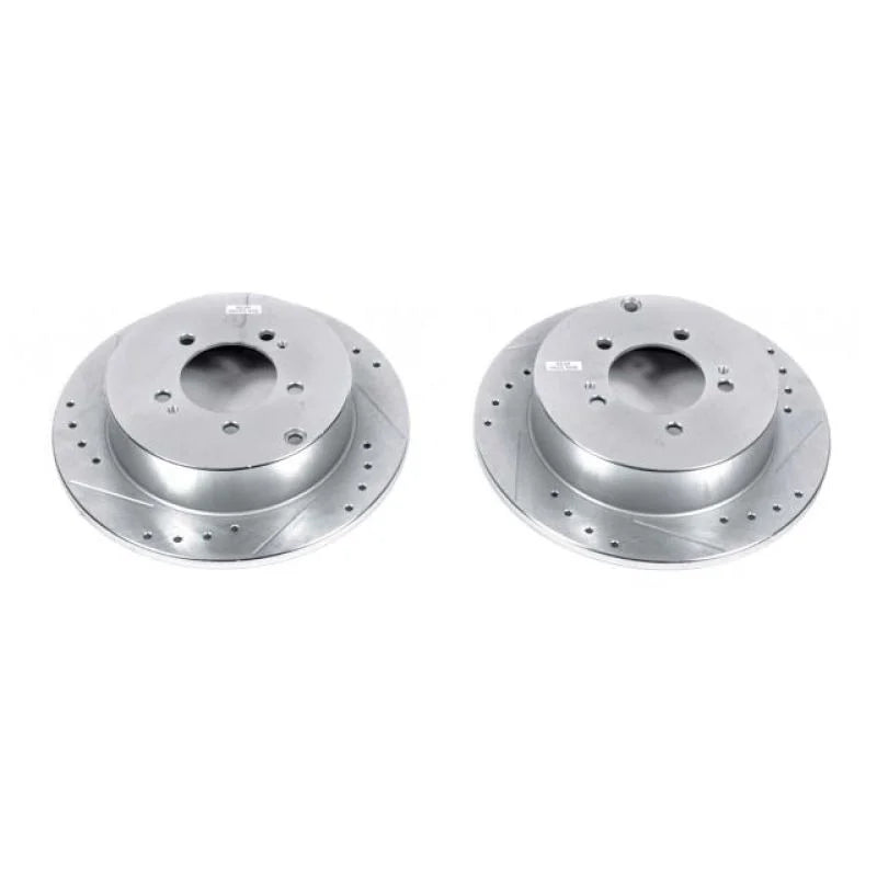 PowerStop Rear Evolution Drilled & Slotted Rotors - Pair fits 2007-2015 Mitsubishi Lancer / Outlander - Main Product View