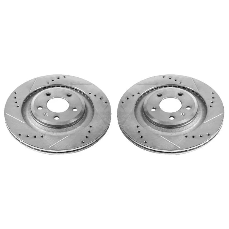 PowerStop Rear Evolution Drilled & Slotted Rotors - Pair fits 2008-2011 Audi S4 / S5 - Main Product View