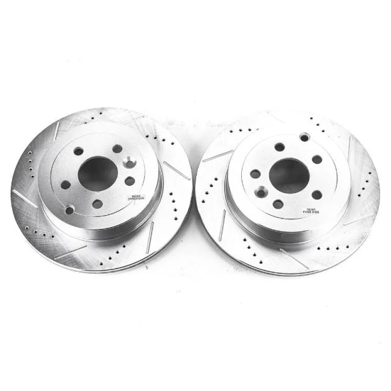 PowerStop Rear Evolution Drilled & Slotted Rotors - Pair fits 2008-2012 Land Rover LR2 - Main Product View