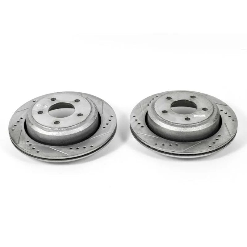 PowerStop Rear Evolution Drilled & Slotted Rotors - Pair fits 2010-2011 Ford Ranger / Ranger SPORT - Main Product View