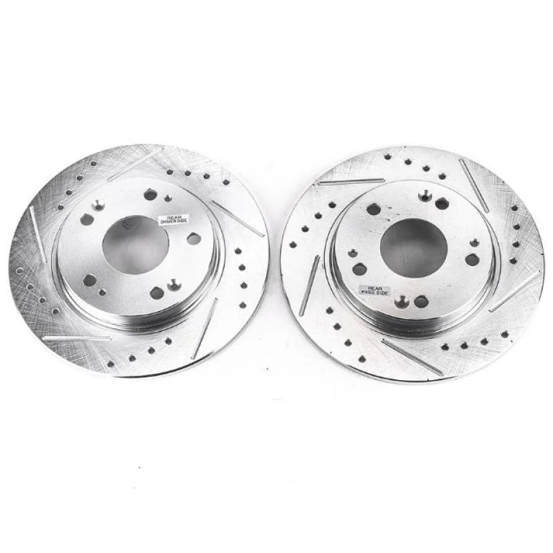 PowerStop Rear Evolution Drilled & Slotted Rotors - Pair fits 2011-2015 Honda CR-Z - Main Product View