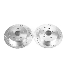Load image into Gallery viewer, PowerStop Rear Evolution Drilled &amp; Slotted Rotors - Pair fits 2012-2019 Toyota Mirai / Prius V - Main Product View