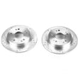 Load image into Gallery viewer, PowerStop Rear Evolution Drilled &amp; Slotted Rotors - Main Product View
