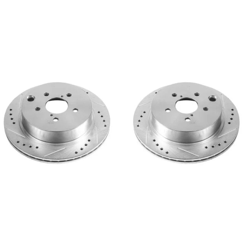 PowerStop Rear Evolution Drilled & Slotted Rotors - Pair fits 2014-2018 Subaru Forester 2.0XT Premium - Main Product View