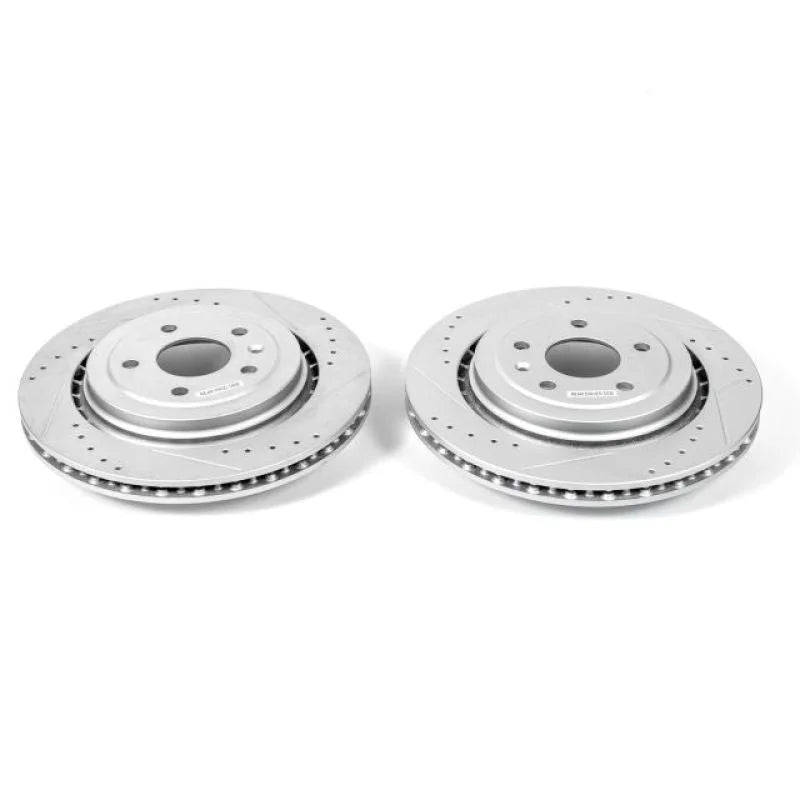 PowerStop Rear Evolution Drilled & Slotted Rotors - Pair fits 2014-2019 Chevrolet Corvette Stingray - Main Product View