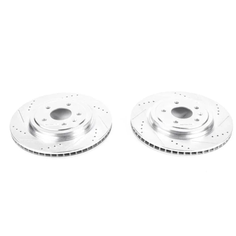 PowerStop Rear Evolution Drilled & Slotted Rotors - Pair fits 2014-2019 Chevrolet Corvette Stingray - Main Product View