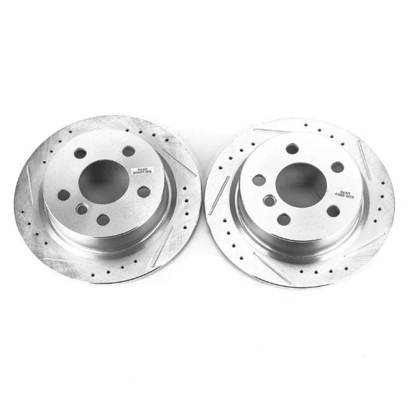 PowerStop Rear Evolution Drilled & Slotted Rotors - Pair fits 2014-2024 Mini Cooper - Main Product View