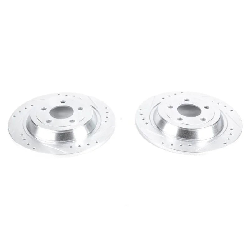 PowerStop Rear Evolution Drilled & Slotted Rotors - Pair fits 2015-2023 Ford Mustang - Main Product View